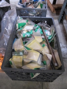 LOT TO INCLUDE: (11 MILK CRATES) MISC. CAP PIPES, FITTINGS, T-PIPES, SS RINGS, STL PARTS, ETC. LOADING & HANDLING FEE $15-4613